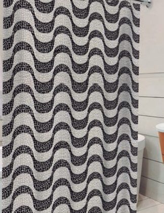 Cortina de Box Inteira – Estampa Copacabana Preta