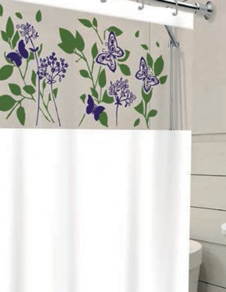 Cortina de Box Visor com Silk – Estampa Avenca