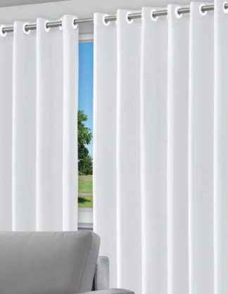 Cortina Black-Out Branco com Ilhós