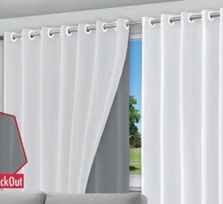 Cortina Black-Out Película com Voil Forro Branco com Ilhós