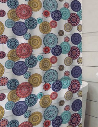 Cortina de Box com Ilhós - Estampa Mandala