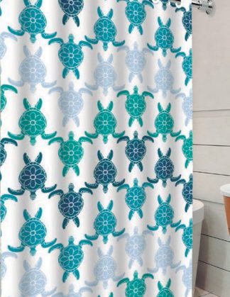 Cortina de Box com Ilhós – Estampa Tartaruga