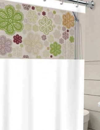 Cortina de Box Visor com Silk – Estampa Ibiza Preta e Branca