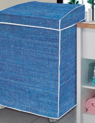 Capa de Máquina de Lavar Flanelada Estampa Jeans
