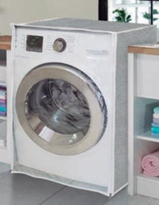 Capa de Máquina de Lavar com Visor - Estampa Perolizada - Zíper Abertura Frontal